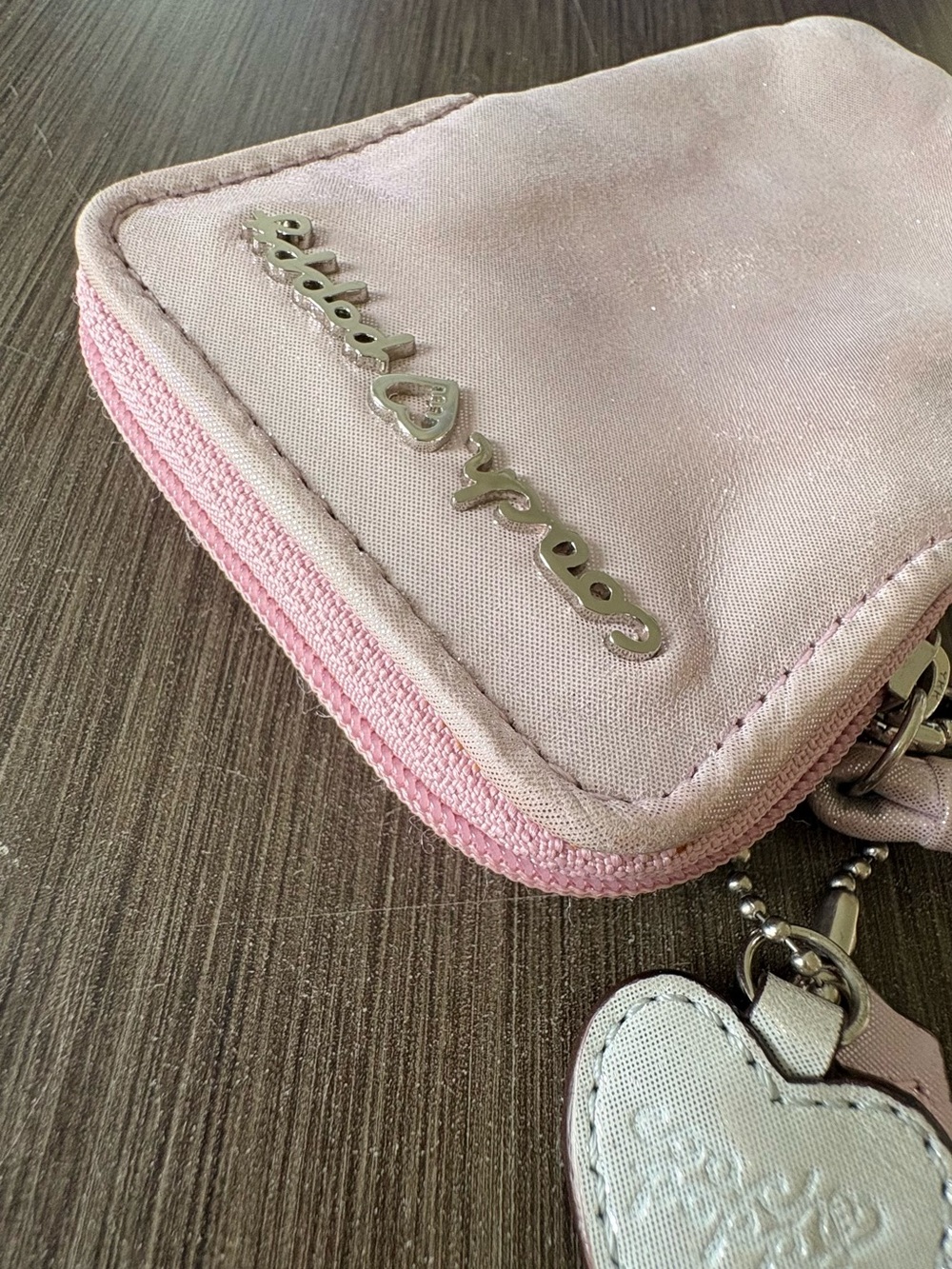 SOLDโ COACH Pink Poppy Legacy Vertical Wristlet - Picture 12 of 12